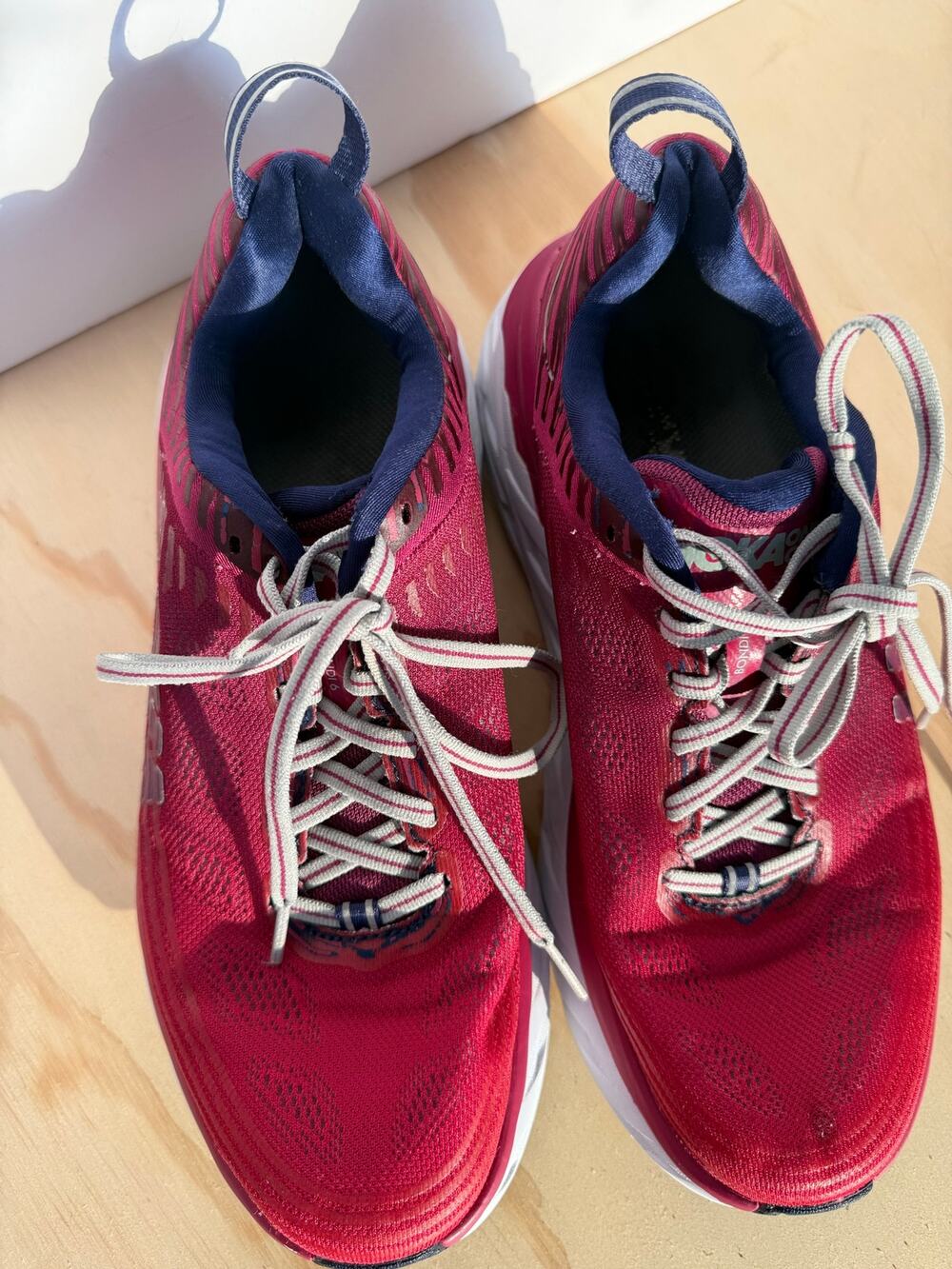 Hoka One One Women’s Pink Blue Cushioned Running Shoes Size 8.5
